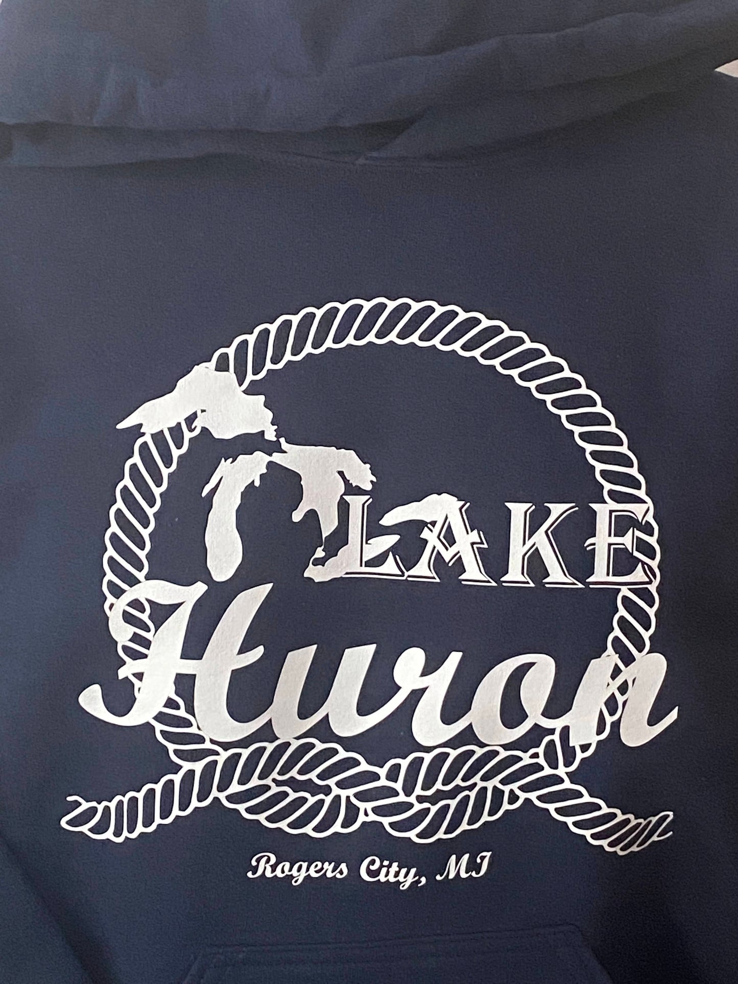 Lake Huron Rope Rogers City MI Hoodie