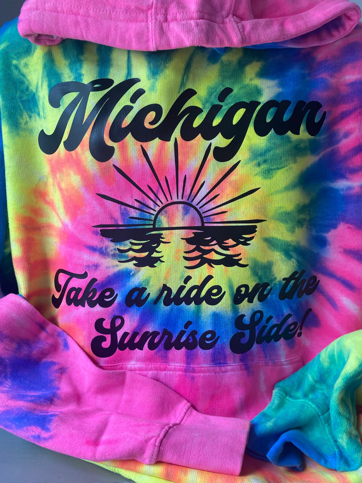 Michigan Sunrise Side Tie Dye Hoodie