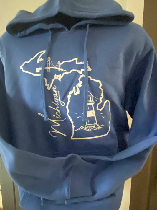 Michigan Bridge Lighthouse Hoodie