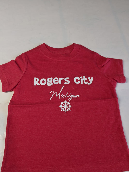 Rogers City Michigan Ships Wheel Toddler T-shirt