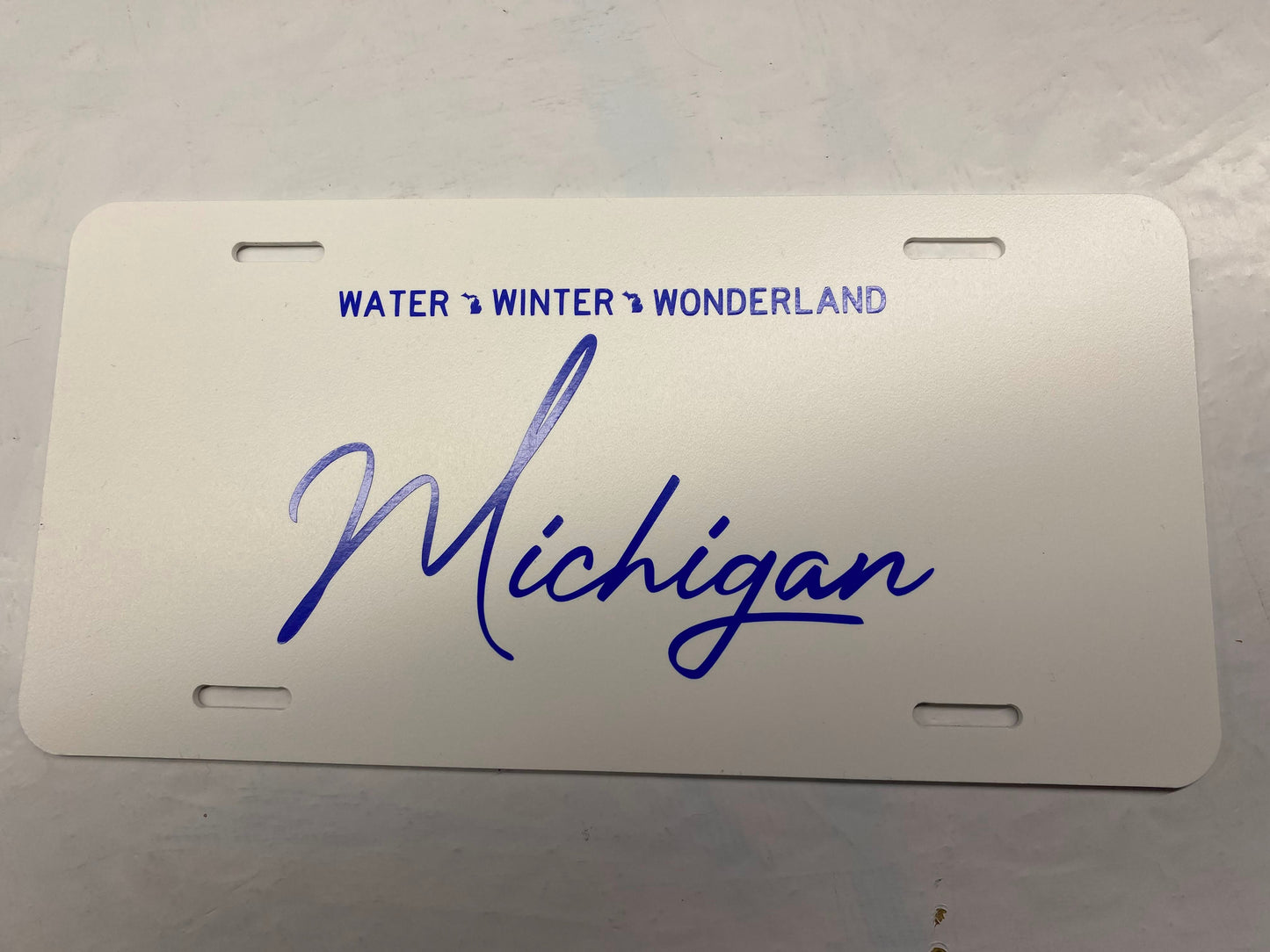 Water Winter Wonderland Michigan License Plate