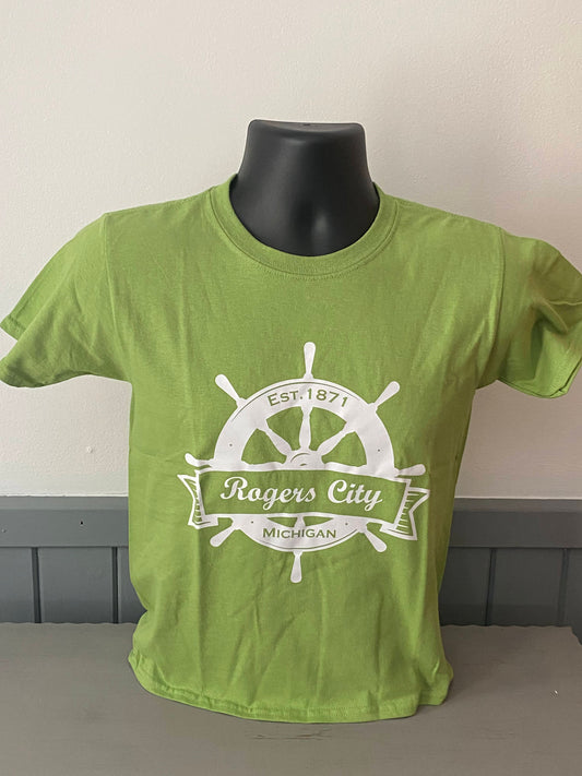 Youth Rogers City Ships Wheel T-shirt