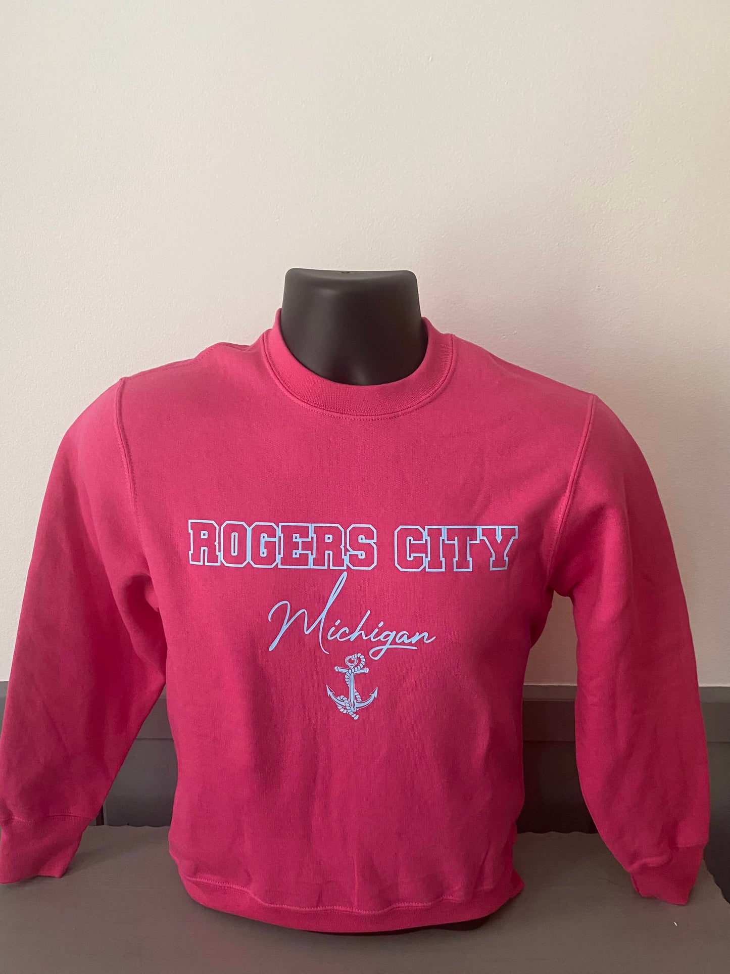 Youth Rogers City Michigan Anchor Crewneck Sweatshirt