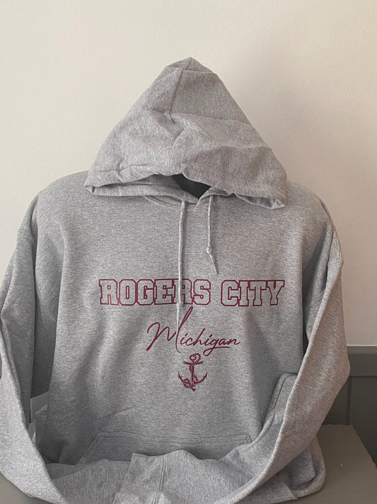 Rogers City Michigan Anchor Hoodie