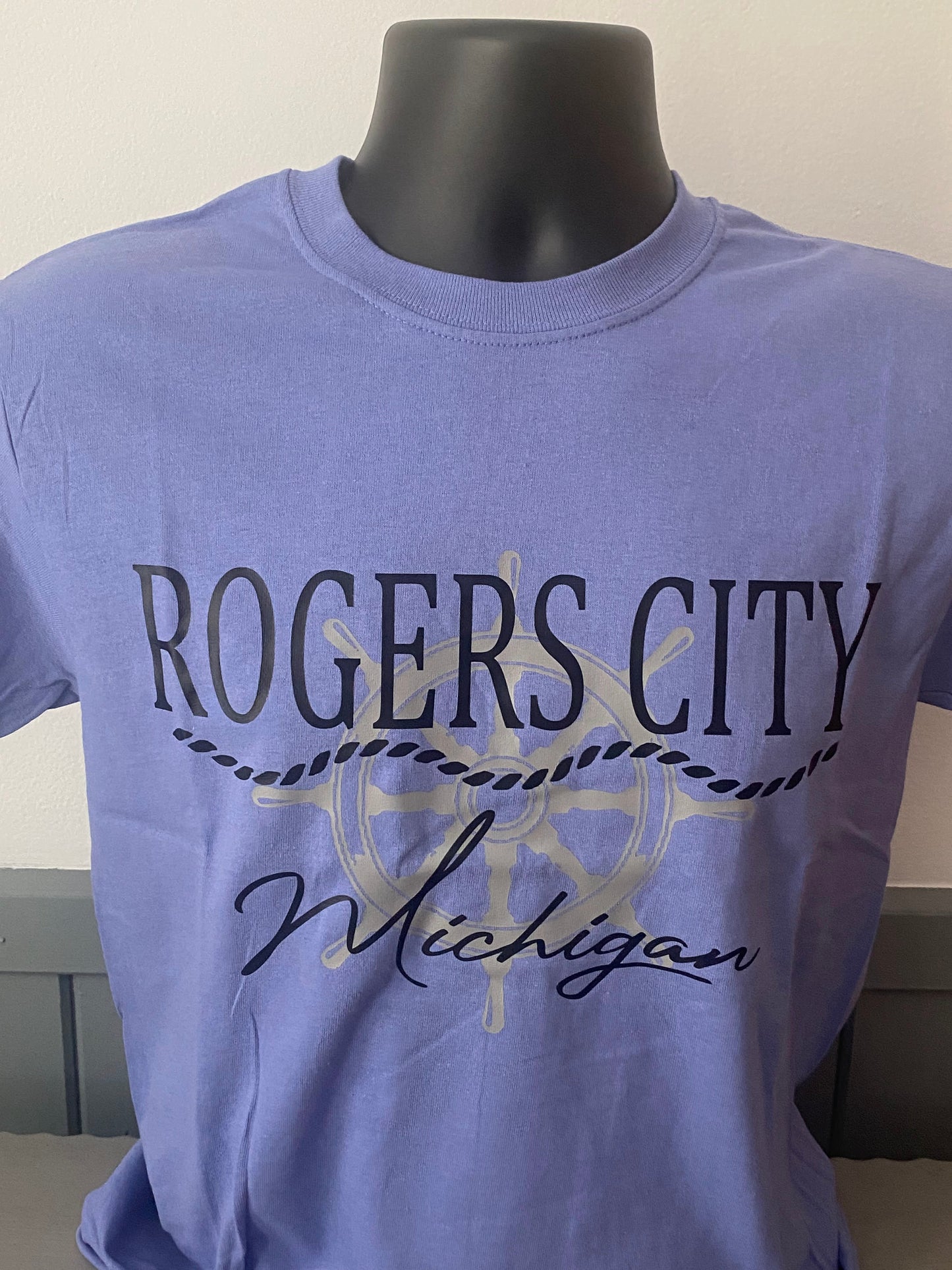 Rogers City Michigan Ships Wheel T-shirt