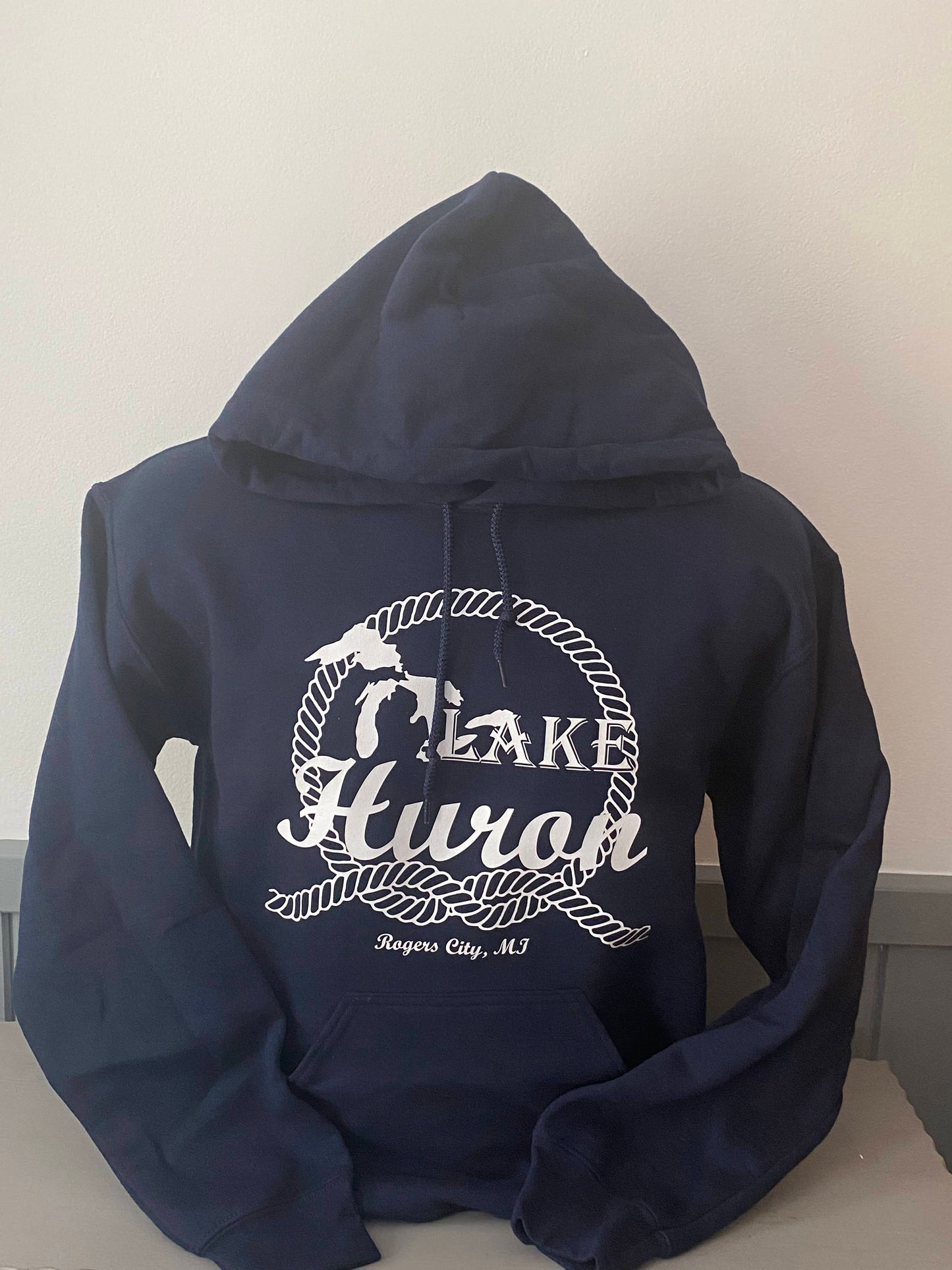 Lake Huron Rope Rogers City MI Hoodie