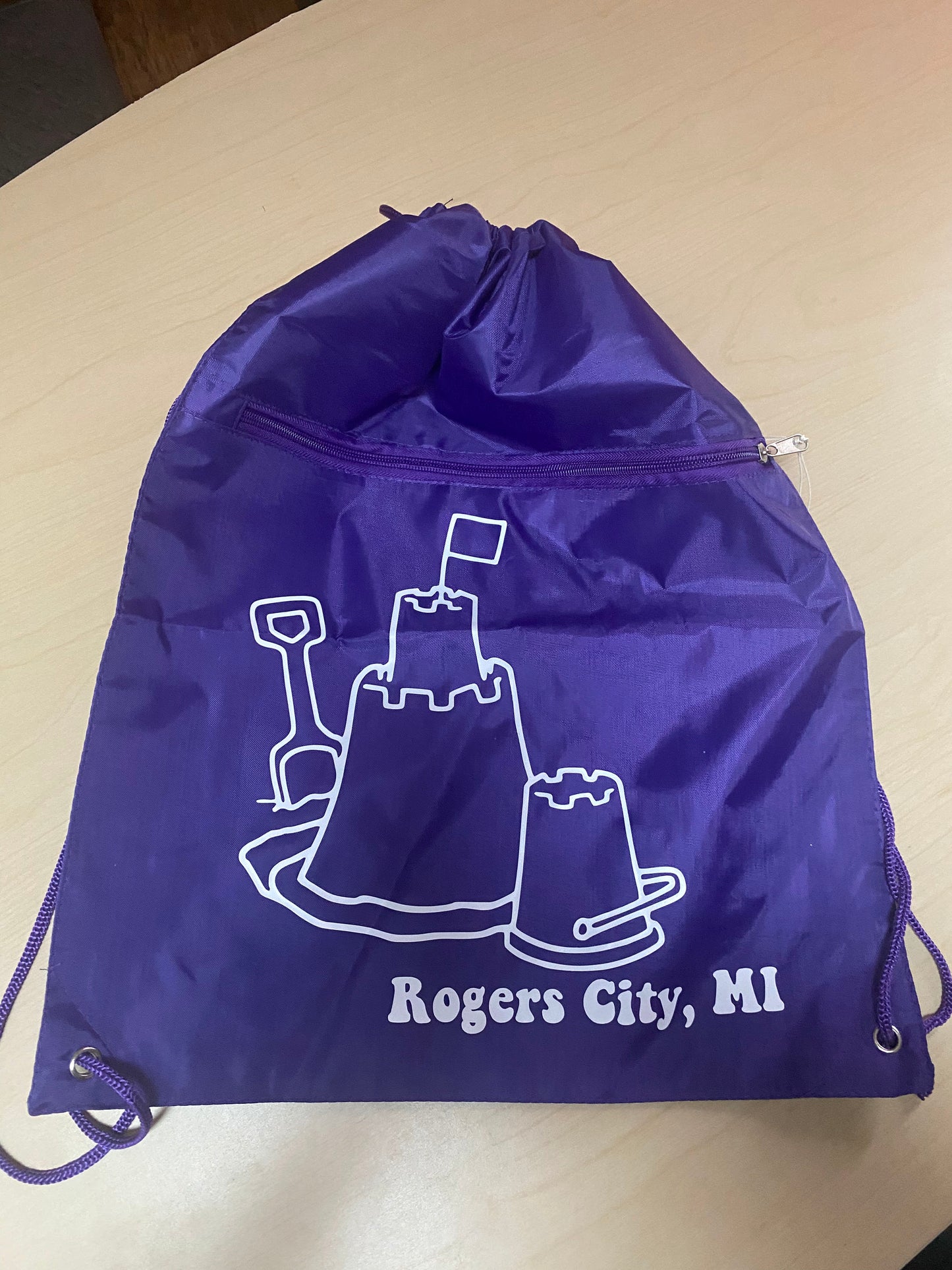 Rogers City Sandcastle Drawstring Bag