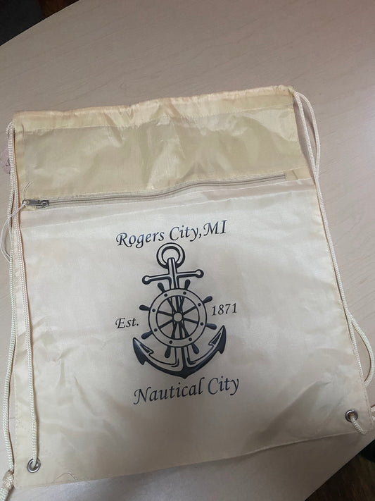 Rogers City Anchor Drawstring Bag