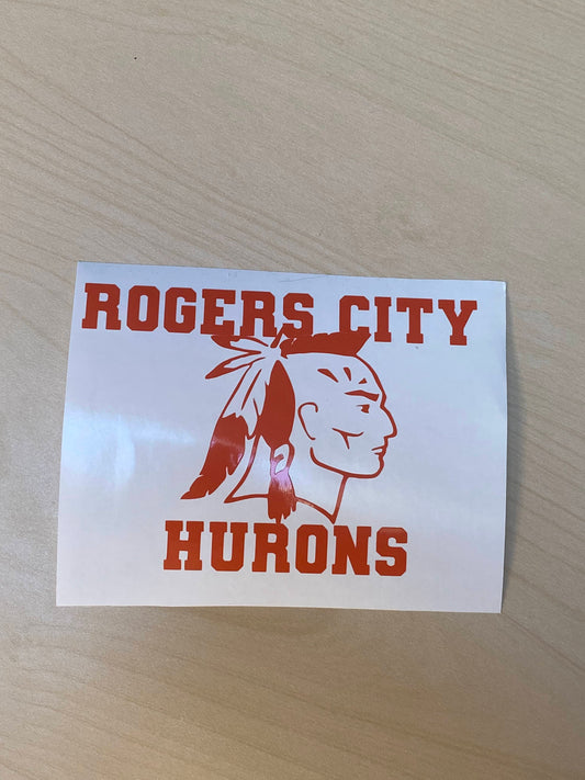 Rogers City Hurons Decal