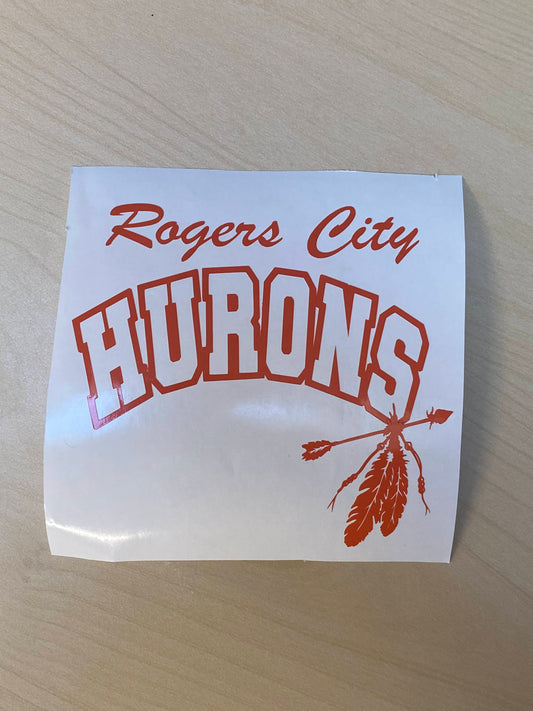 Rogers City Hurons Arrow Decal