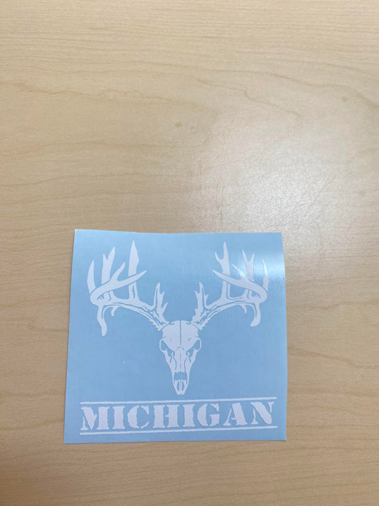 Michigan Deer Skull Decal