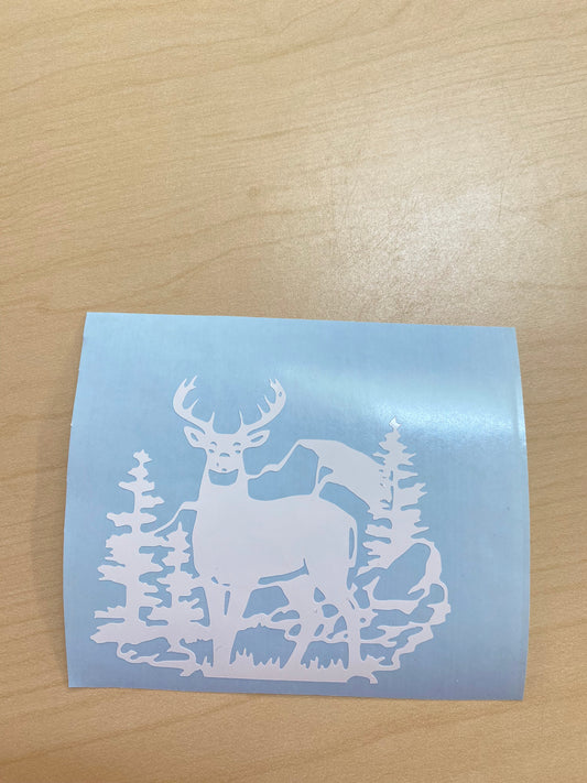 Buck In Woods Decal