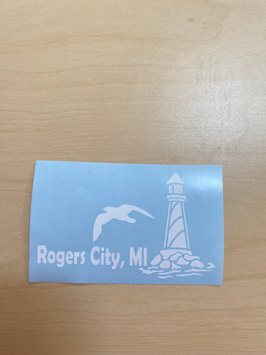 Rogers City MI Lighthouse Decal