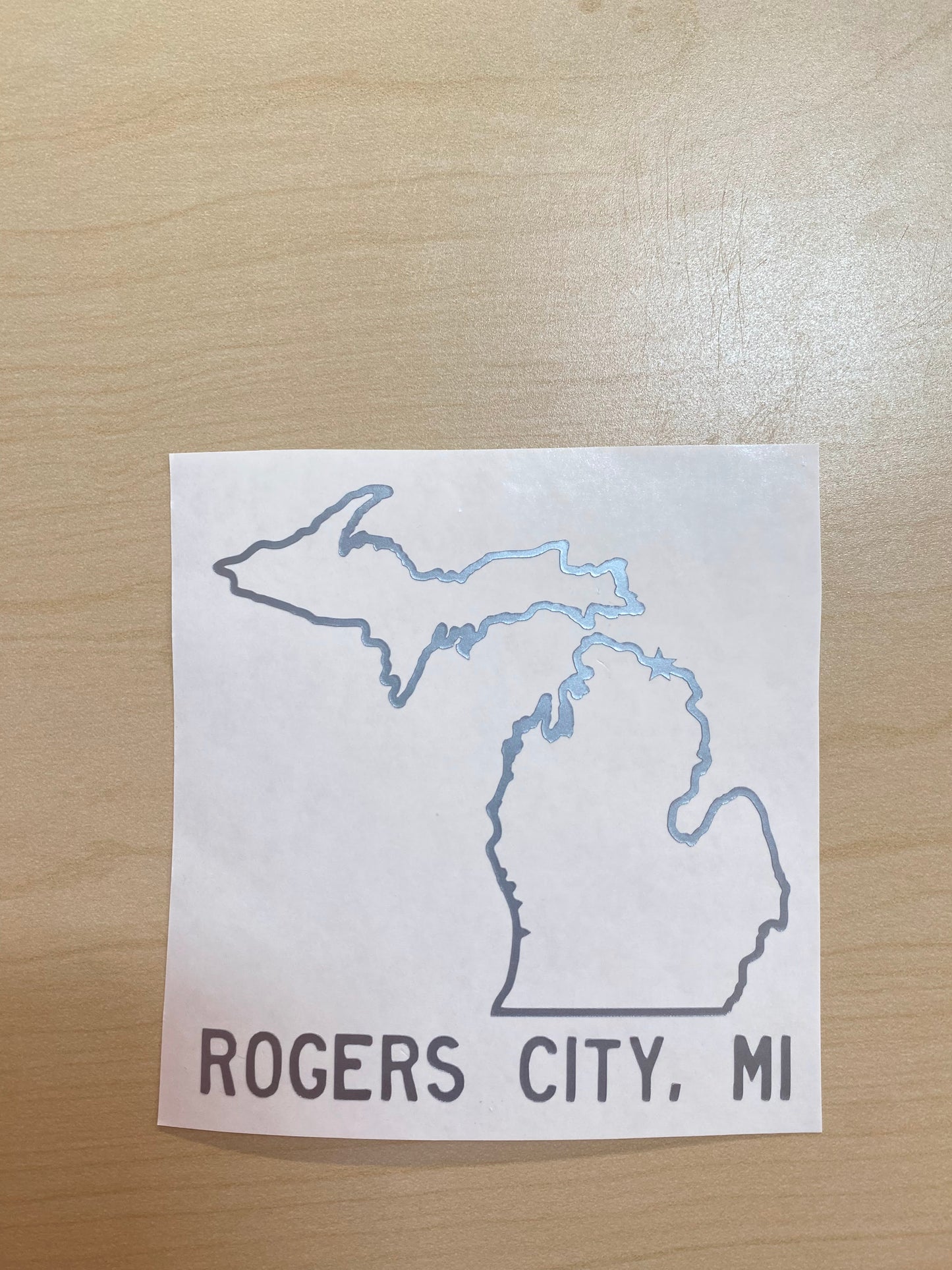 Rogers City MI Outline Decal